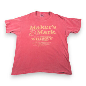 Vintage Makers Mark Shirt Adult EXTRA LARGE Red Whiskey Bourbon Kentucky 90s